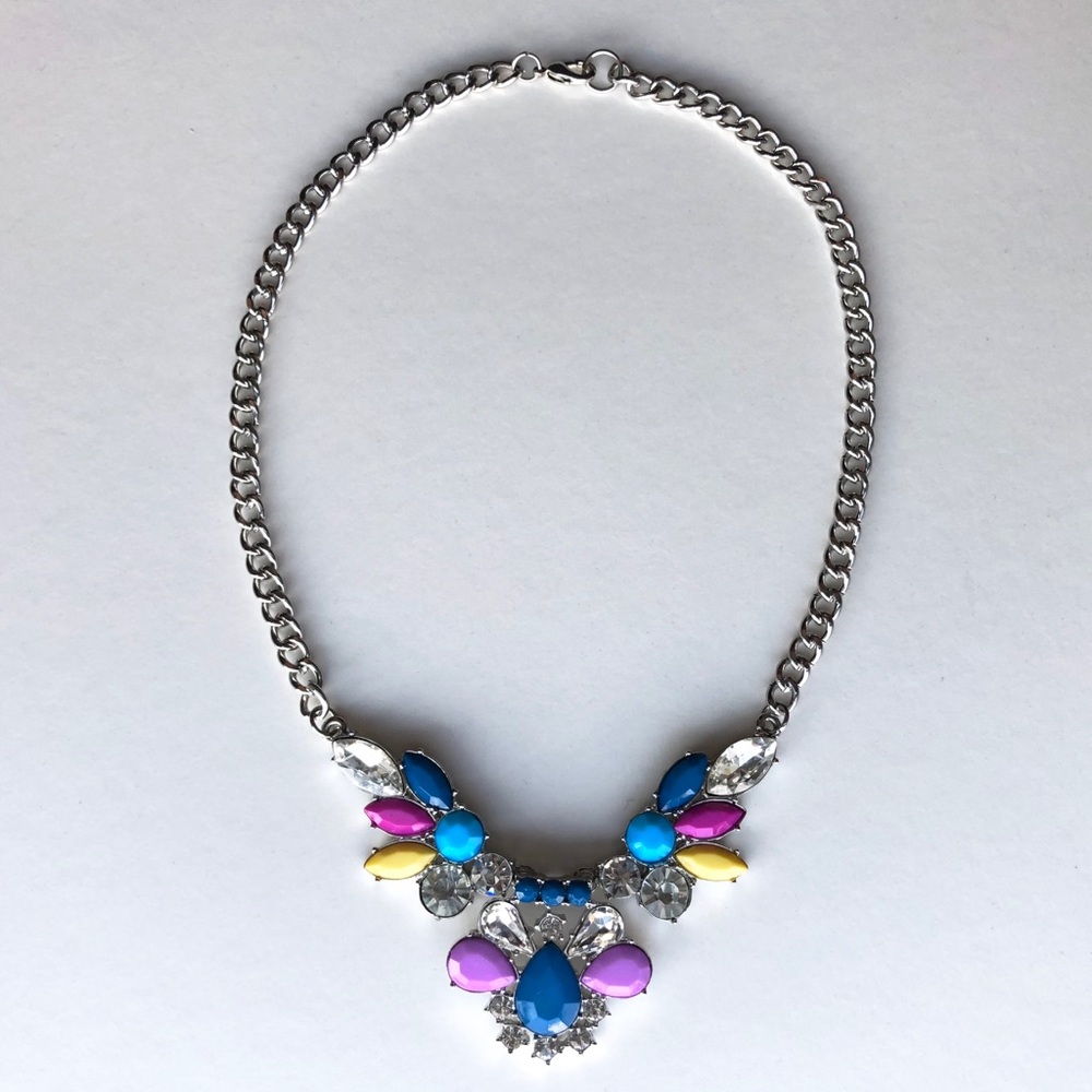 Multi colored statement necklace